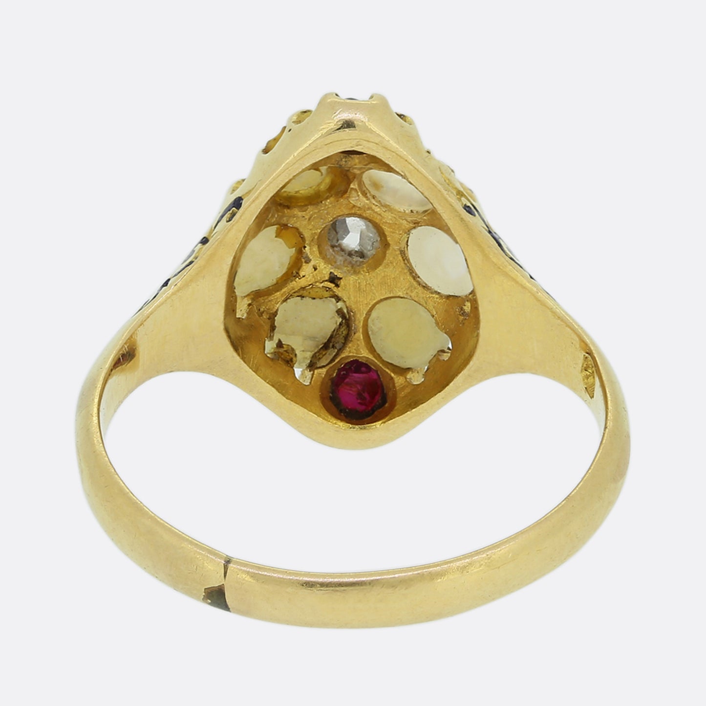 Victorian Pearl Diamond and Ruby Ring