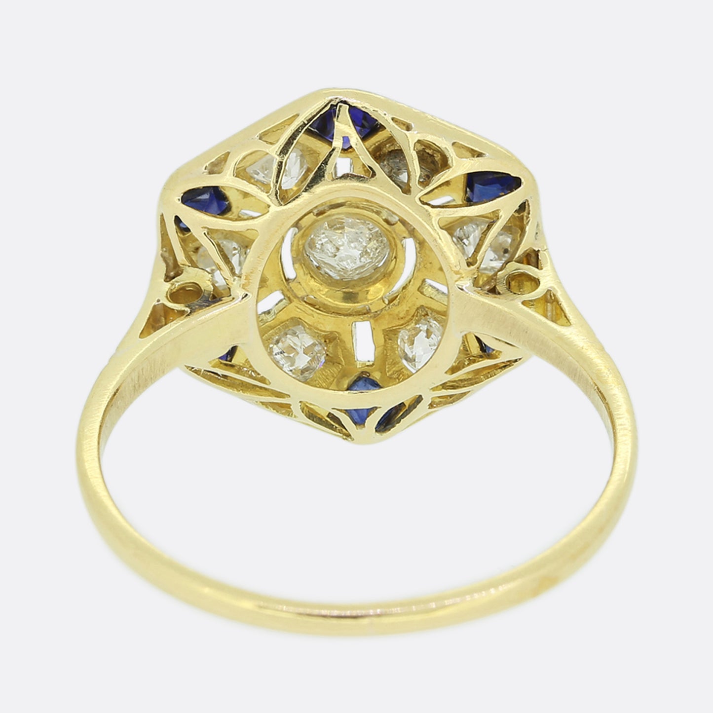 Edwardian Sapphire and Diamond Tablet Ring