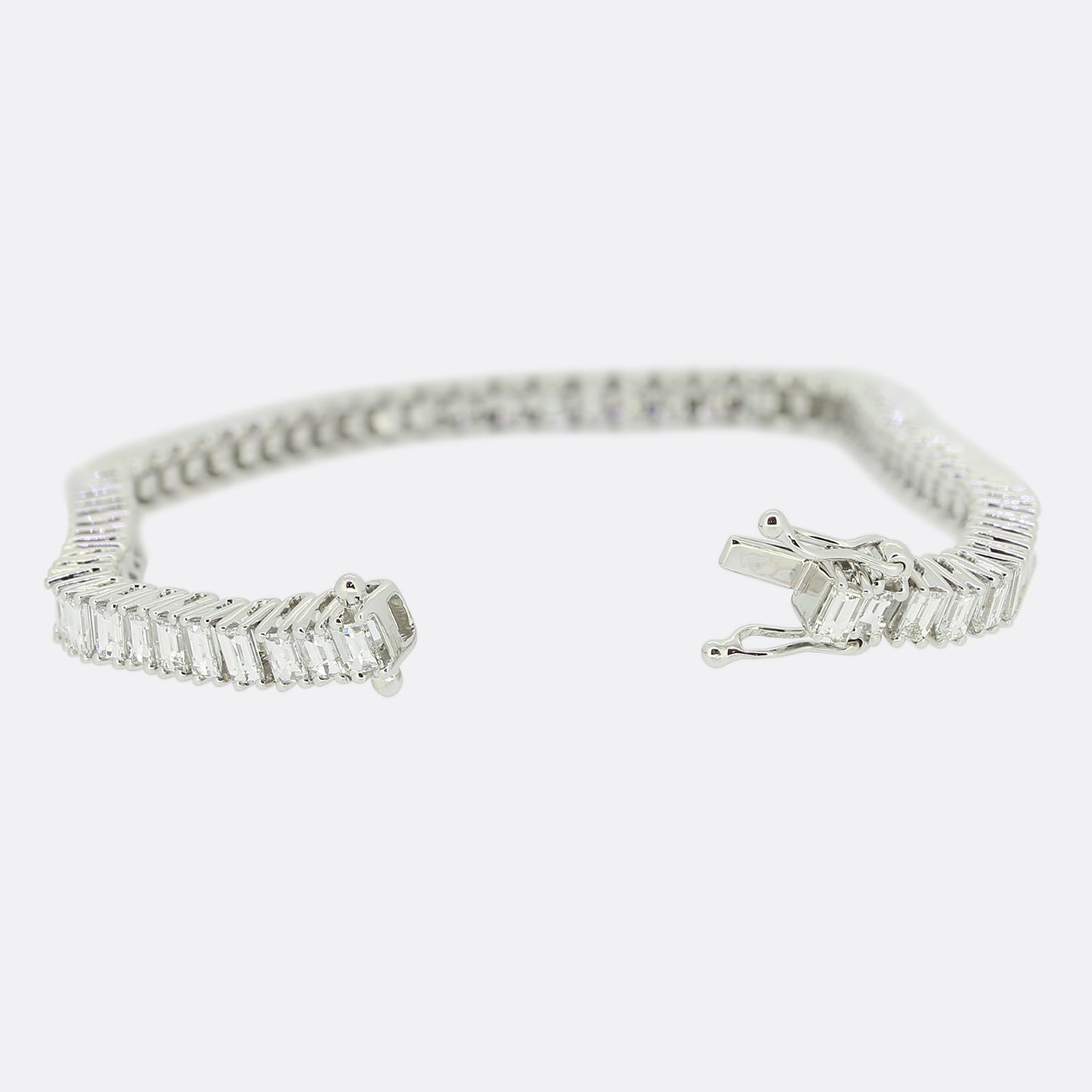 6.97 Carat Baguette Cut Diamond Bracelet