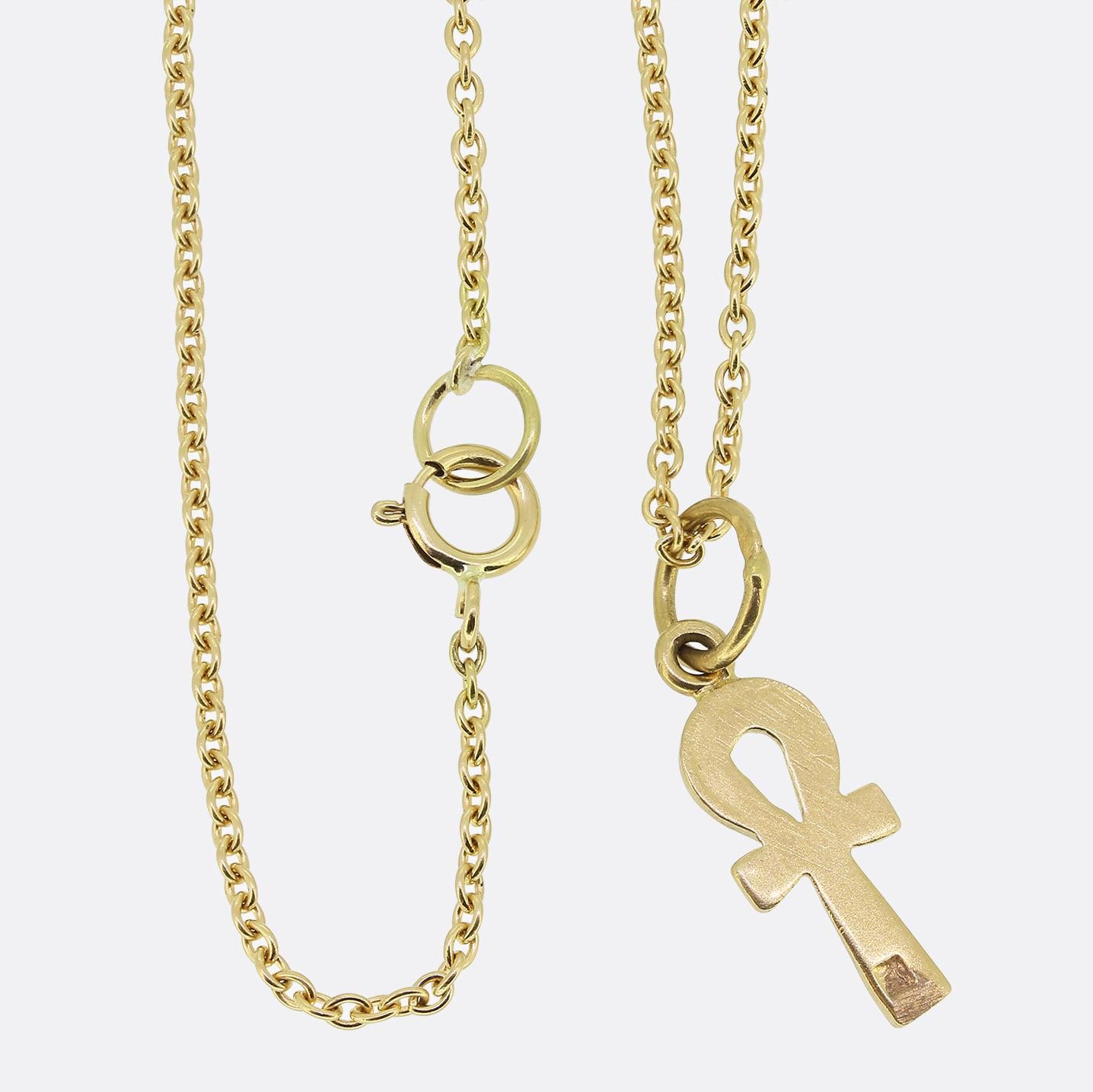 Vintage Egyptian Ankh Pendant Necklace