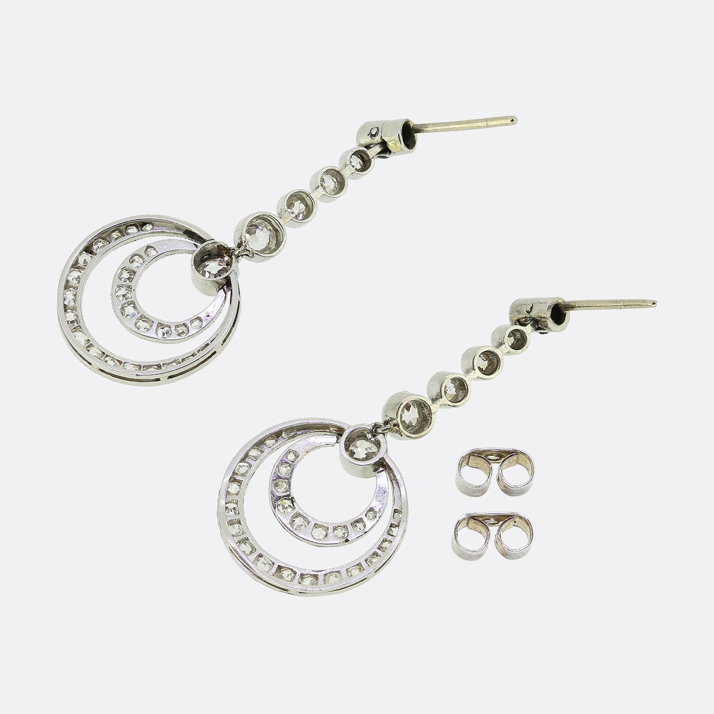 Antique Old Cut Diamond Drop Earrings