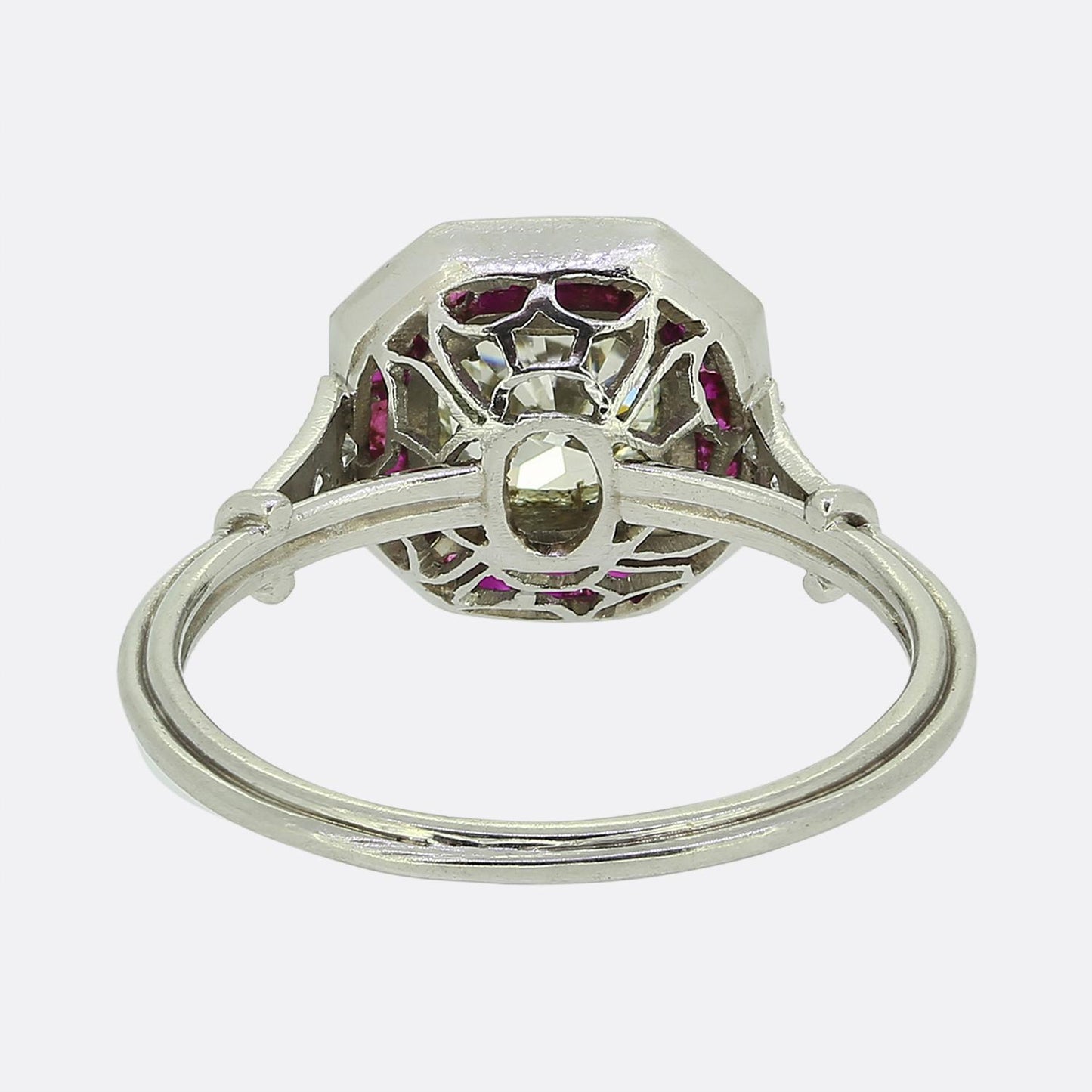Vintage Diamond and Ruby Target Ring