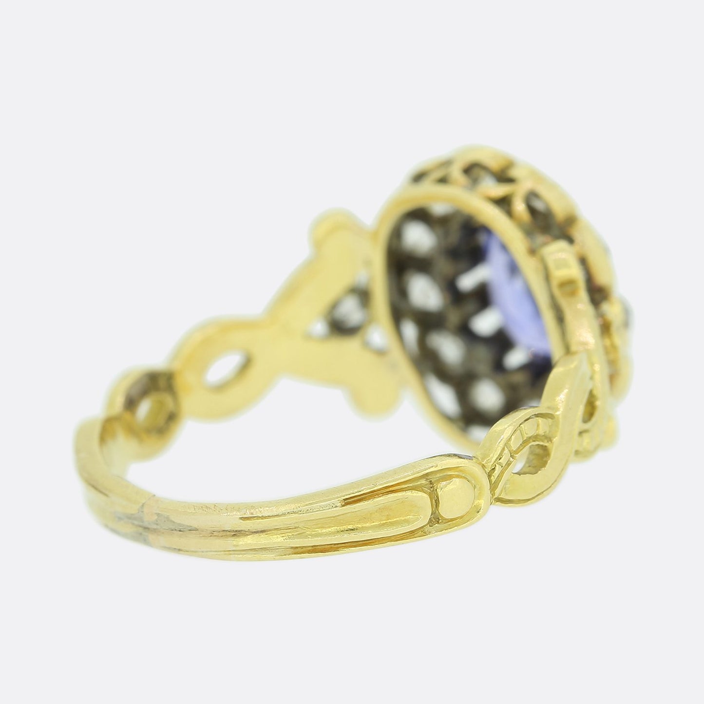 Victorian 0.60 Carat Unheated Sapphire and Diamond Ring