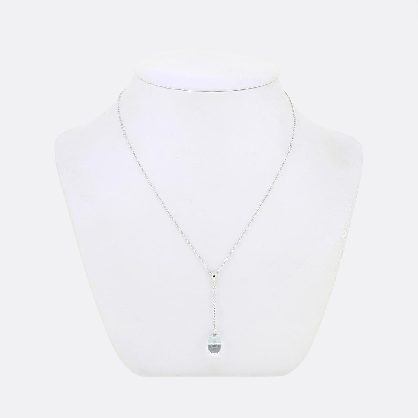Tiffany & Co. Aquamarine Drop Pendant Necklace