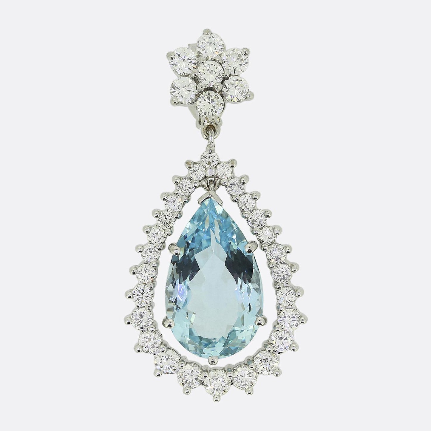 Vintage Aquamarine and Diamond Pendant