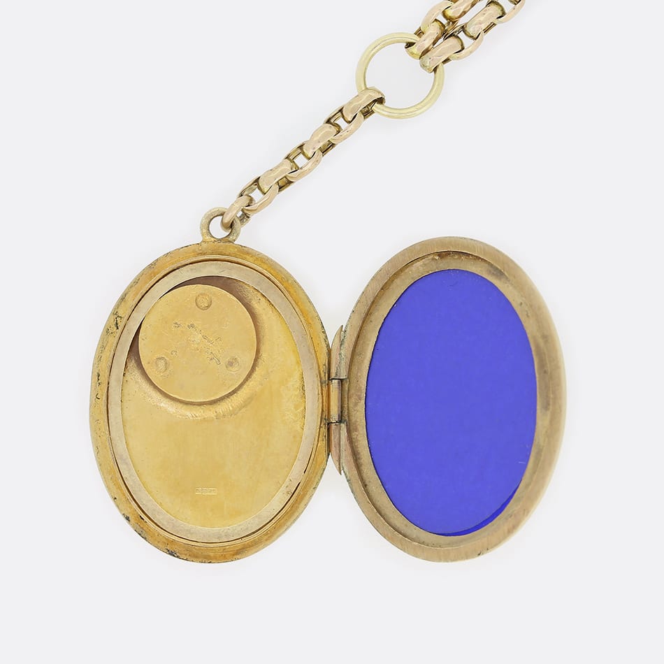 Vintage Floral Seed Pearl Locket Necklace