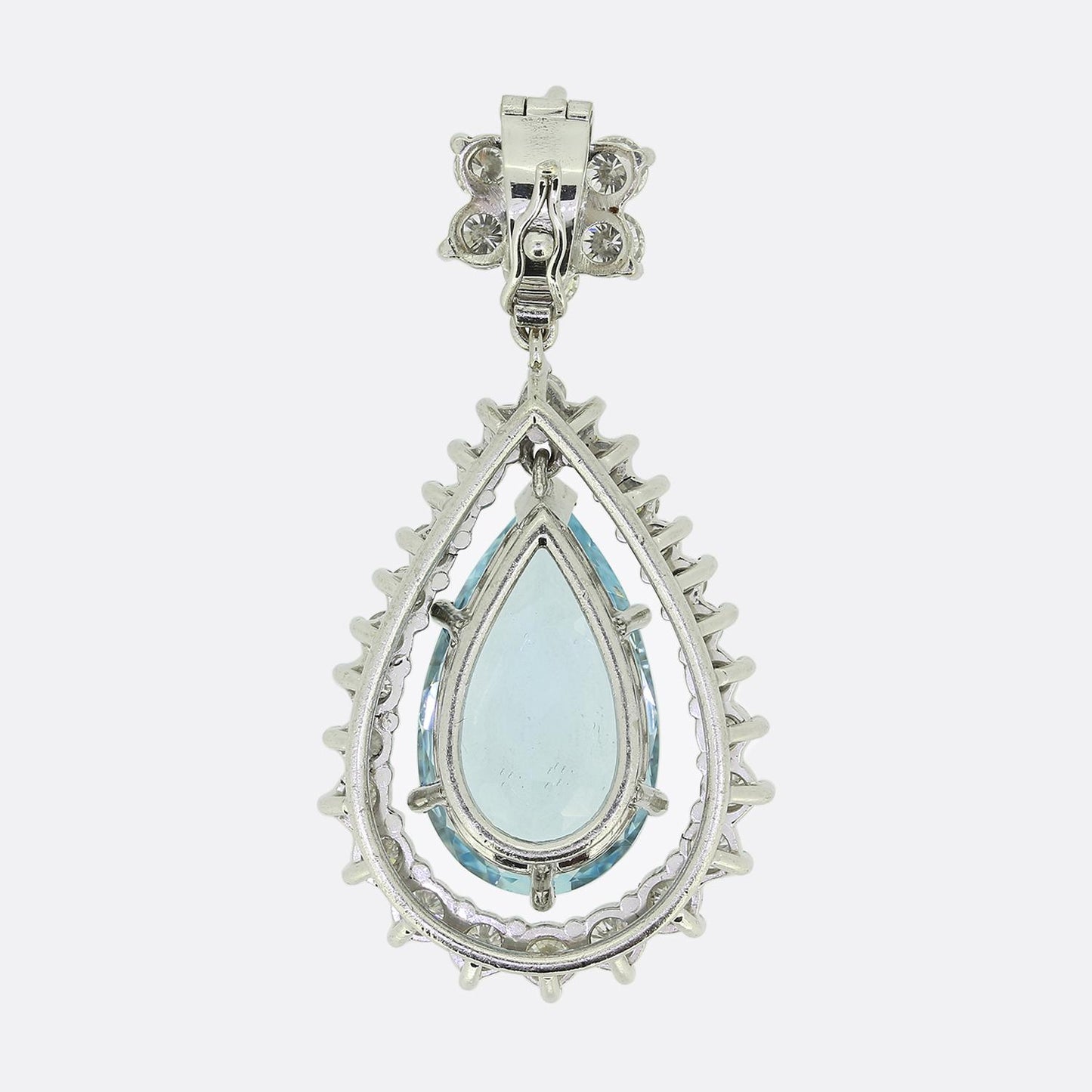 Vintage Aquamarine and Diamond Pendant