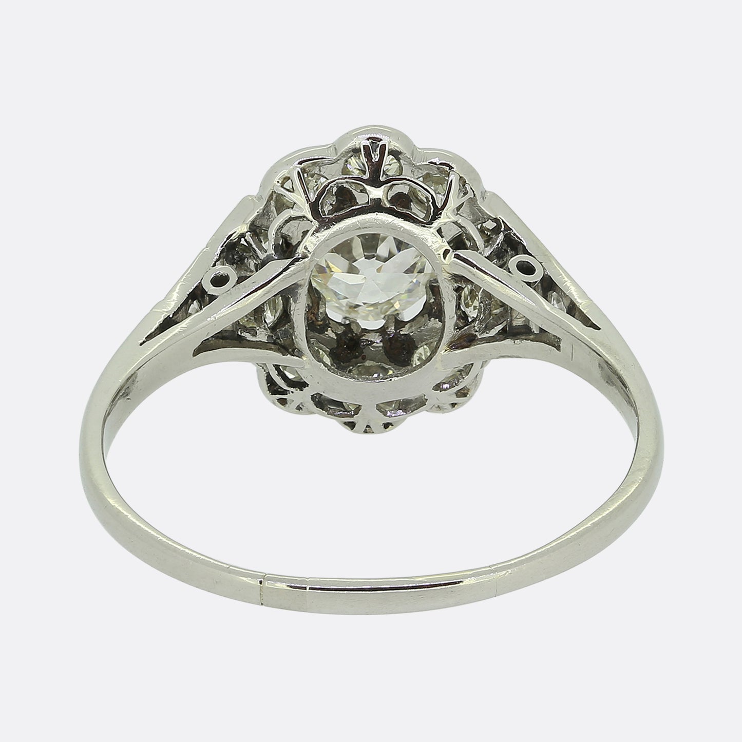 Art Deco Old Cut Diamond Cluster Ring