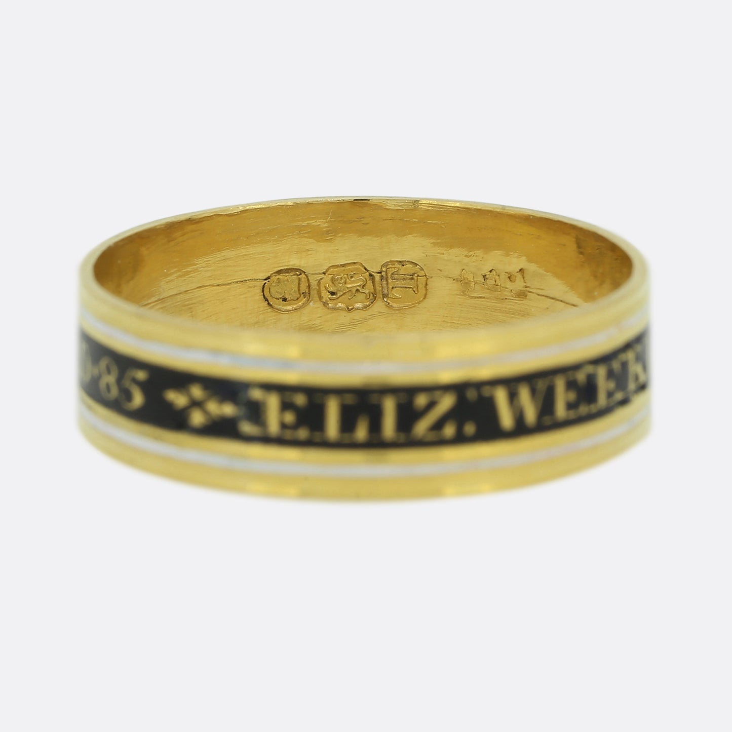 Late Georgian Mourning Band Ring Size U (63)