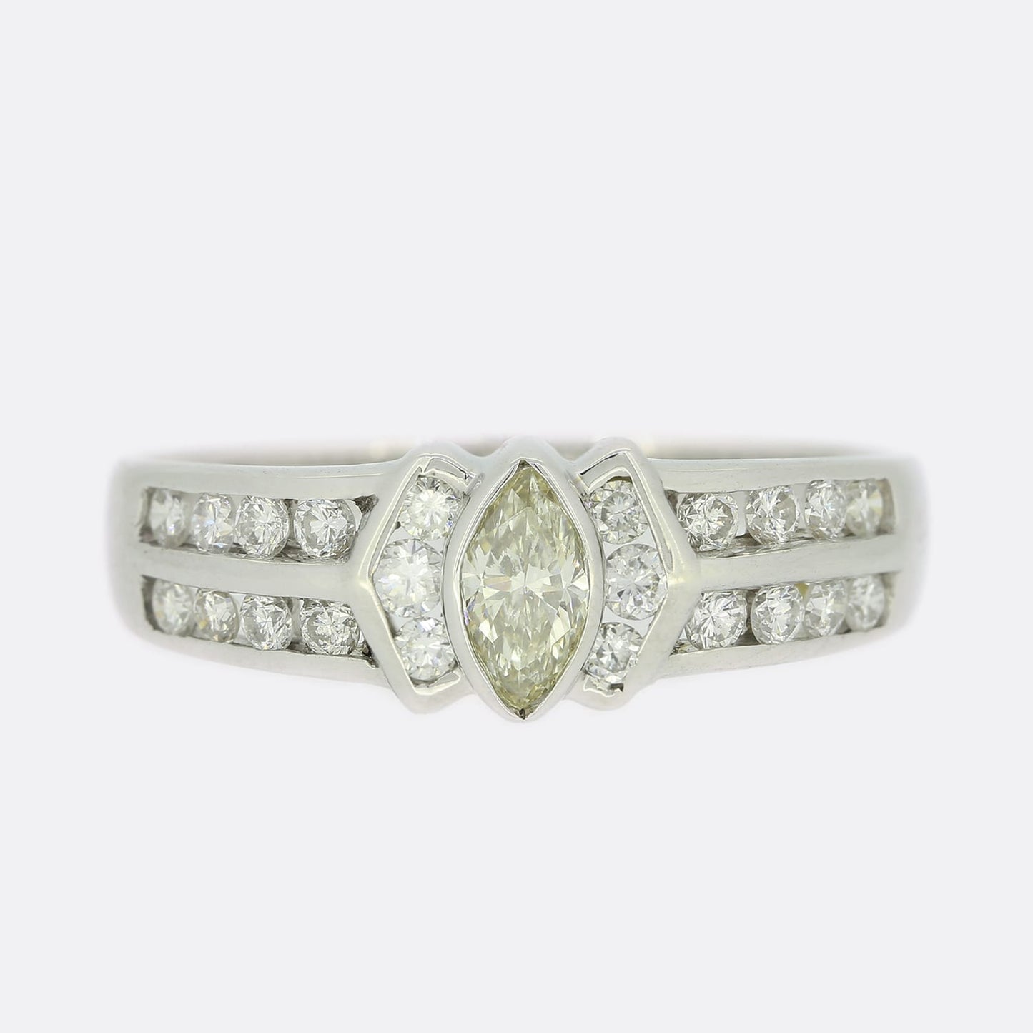 0.40 Carat Diamond Marquise Cluster Ring