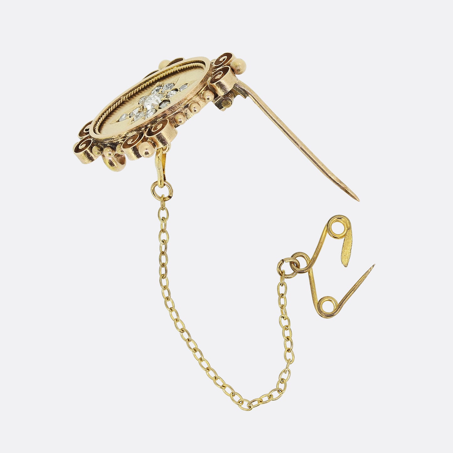 Victorian Old Cut Diamond Brooch