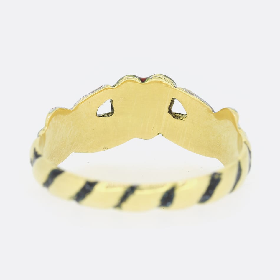 Gaetano Chiavetta Enamel Claddagh Ring