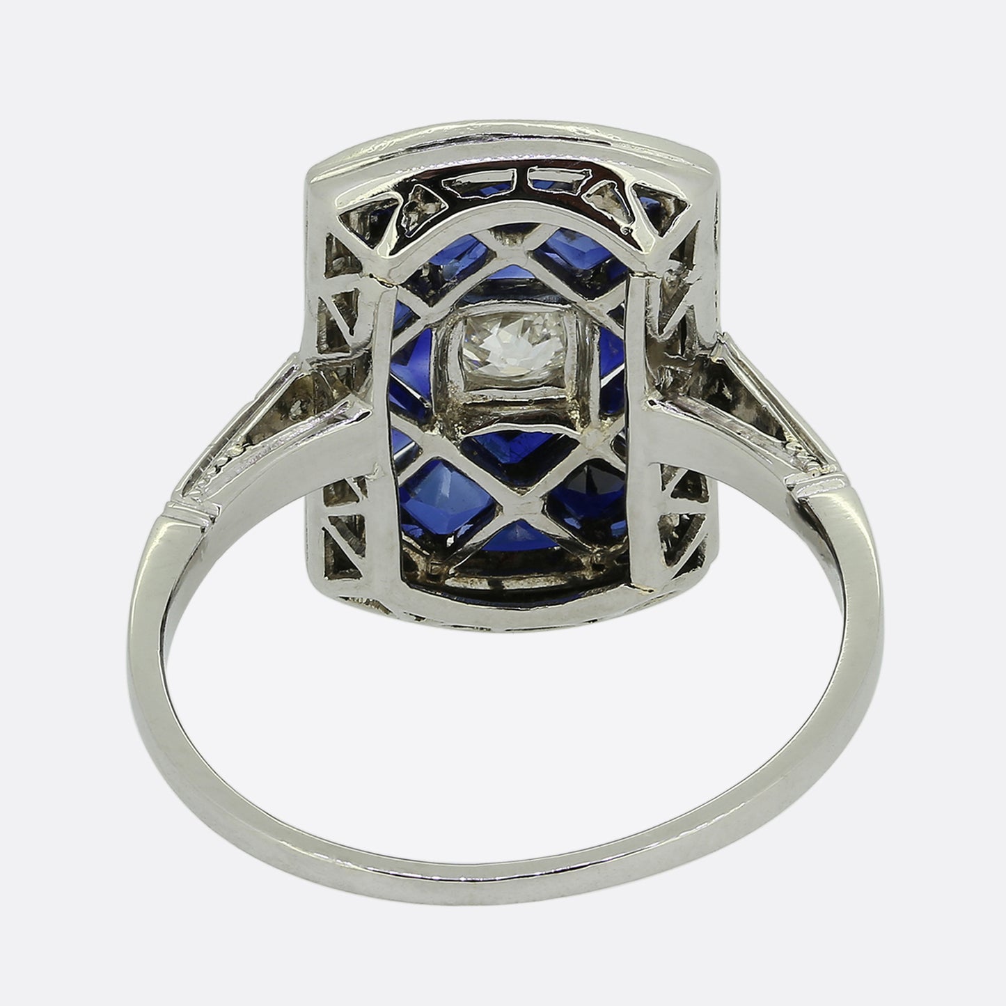 Art Deco Sapphire and Diamond Tablet Ring