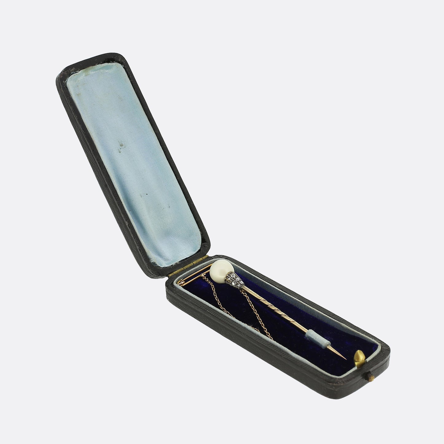 Victorian Diamond and Natural Pearl Stick Pin