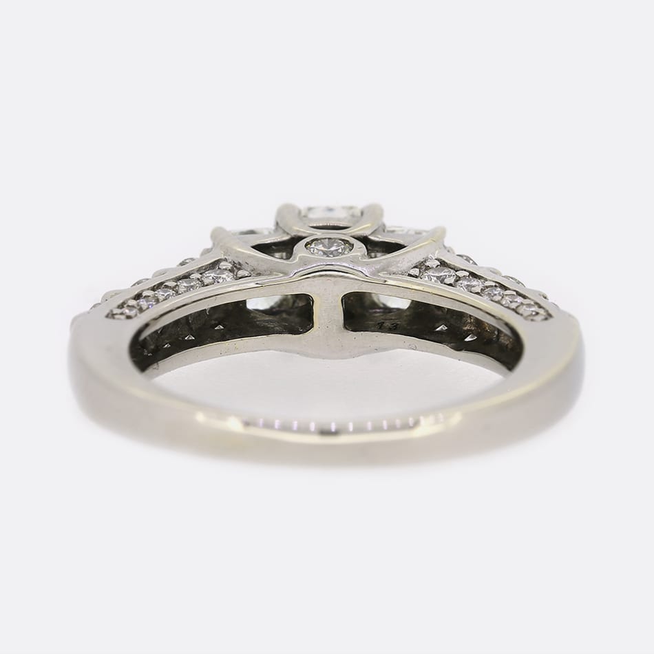 1.70 Carat Radiant Cut Diamond Trilogy Ring