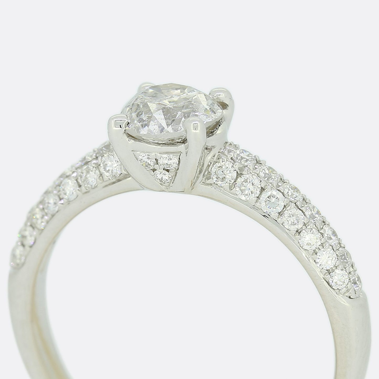 Old Cut 0.74 Carat Diamond Solitaire Engagement Ring