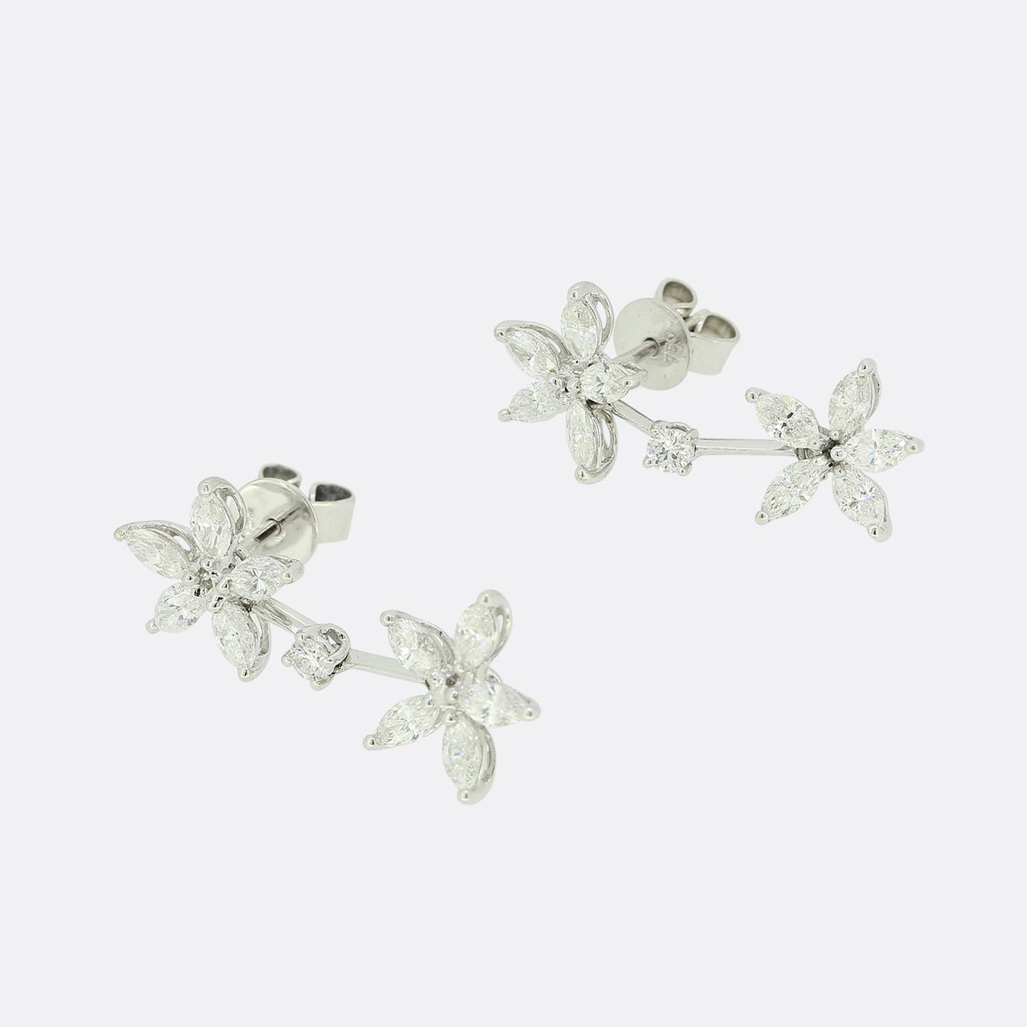 1.60 Carat Marquise Cut Diamond Drop Earrings