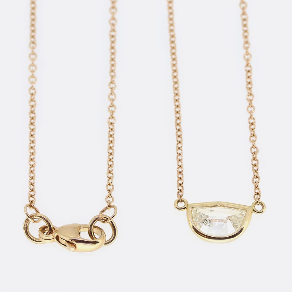 TVJ 0.85 Carat Diamond Half Moon Pendant