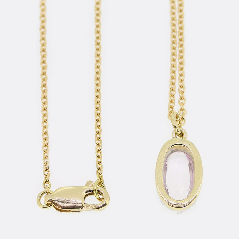 TVJ 1.08 Carat Oval Pink Topaz Pendant