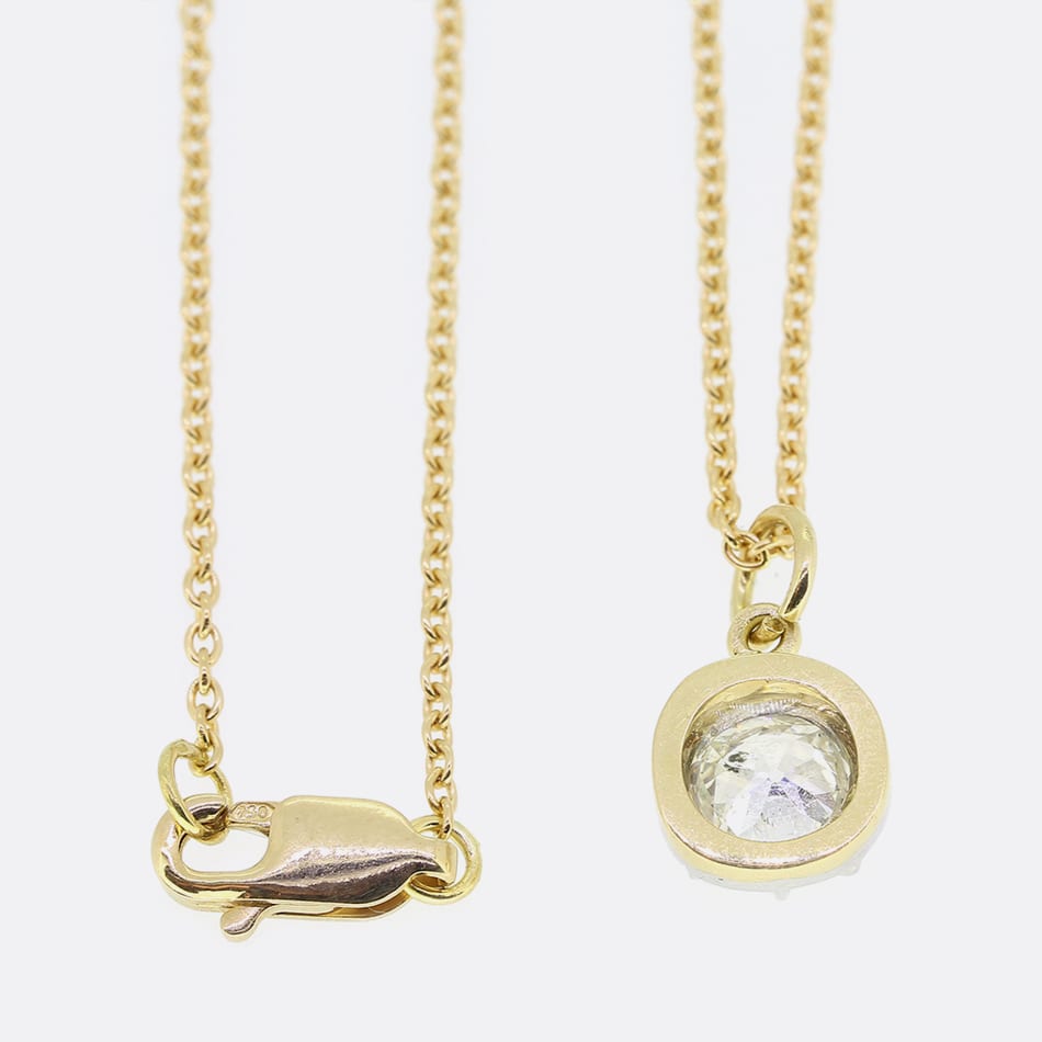 TVJ 0.81 Carat Cushion Cut Diamond Pendant