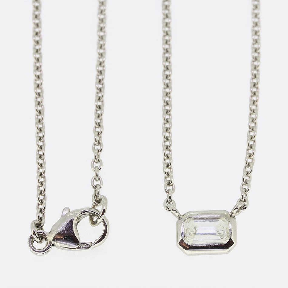 TVJ 0.51 Carat Emerald Cut Diamond Pendant