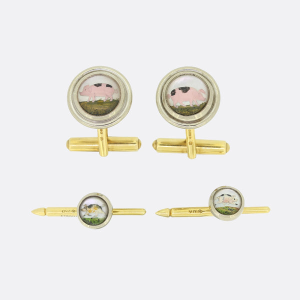 Theo Fennell Essex Crystal Cufflinks and Shirt Studs