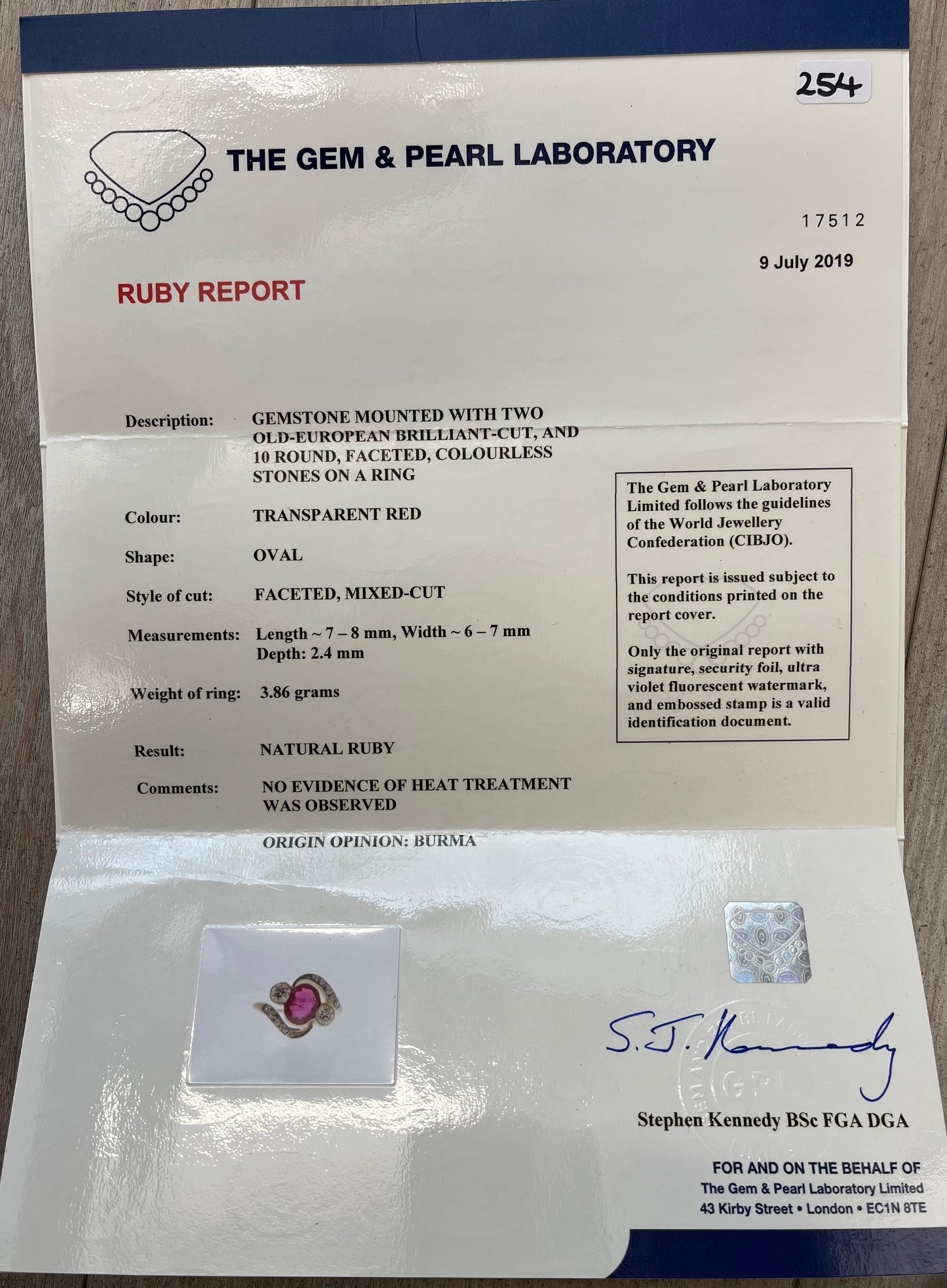 Edwardian Burmese Ruby and Diamond Three-Stone Twist Ring