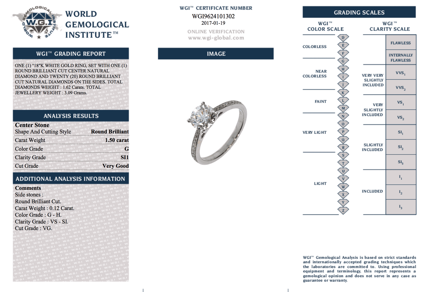 1.50 Carat Diamond Solitaire Engagement Ring