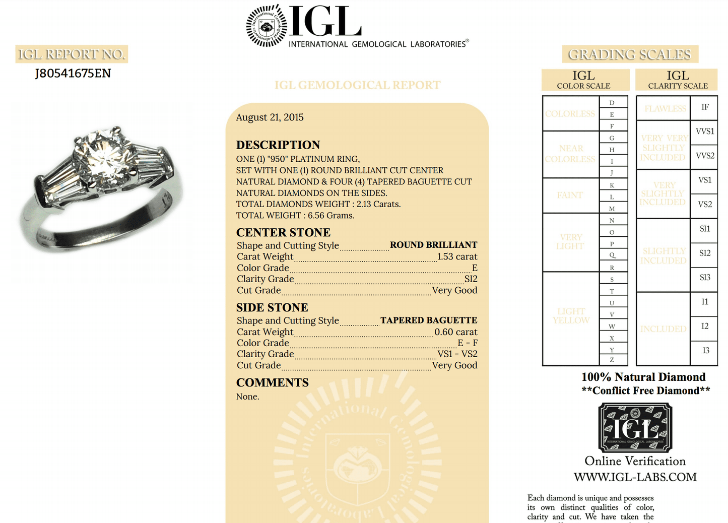 1.53 Carat Diamond Engagement Ring