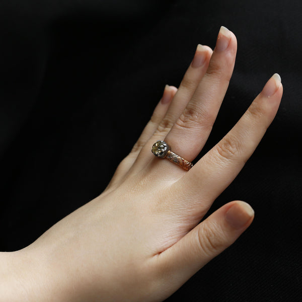1.71 Carat Georgian Style Old Cushion Cut Diamond Ring