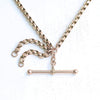 9ct Gold Bracelet - 9ct Rose Gold Edwardian Albertina T Bar Chain Bracelet