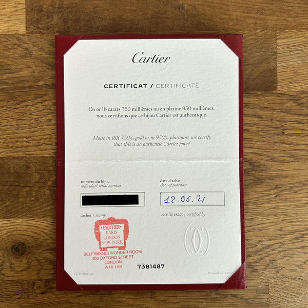 Cartier 1 Diamond LOVE Wedding Ring Size N (54)