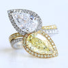 Boodles Fancy Intense Yellow Pear Cut Diamond Crossover Ring