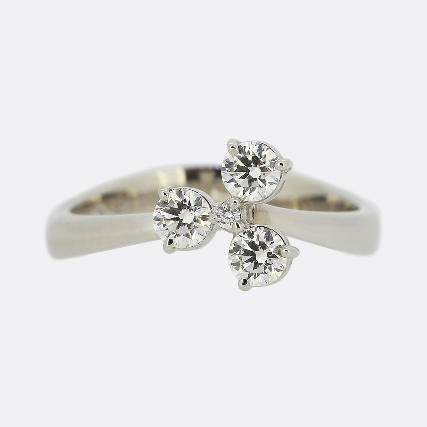 De Beers Three Stone Diamond Clover Ring