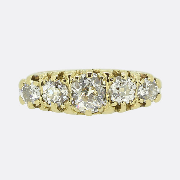 Victorian Five-Stone Diamond Adjustable Ring