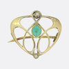 Murrle Bennett Art Nouveau Turquoise and Pearl Brooch