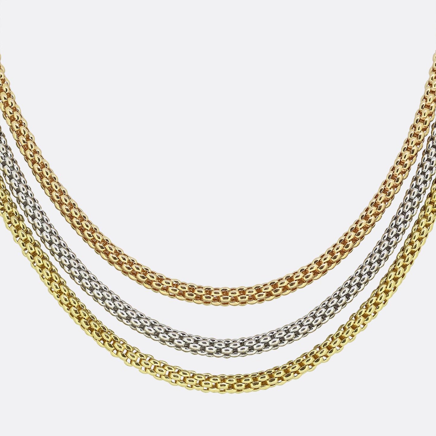 Fope Tricolour Three-Row Necklace