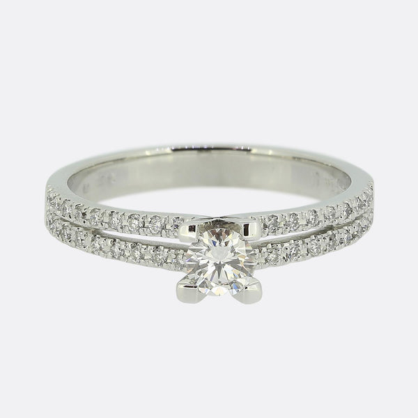 0.22 Carat Round Brilliant Cut Diamond Solitaire Ring