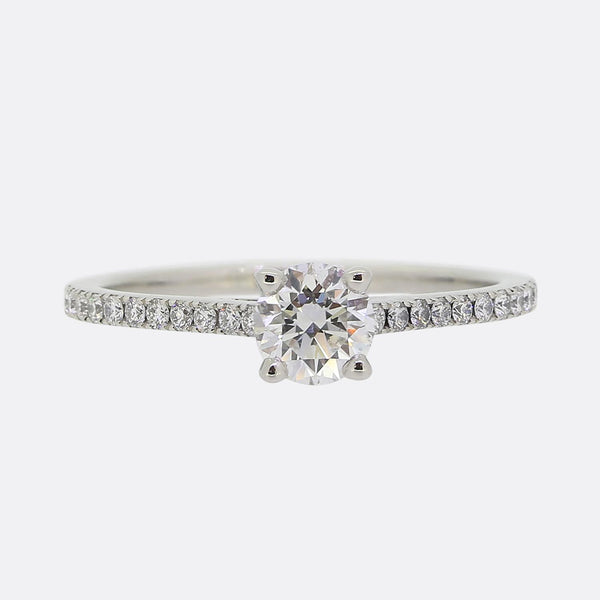 De Beers 0.35 Carat Diamond Solitaire Engagement Ring