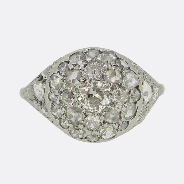 Vintage Old and Rose Cut Diamond Cluster Ring
