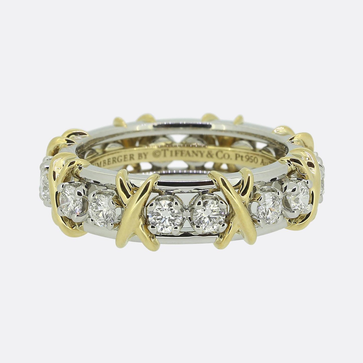 Tiffany & Co. Schlumberger Sixteen-Stone Diamond Ring Size N 1/2 (55)