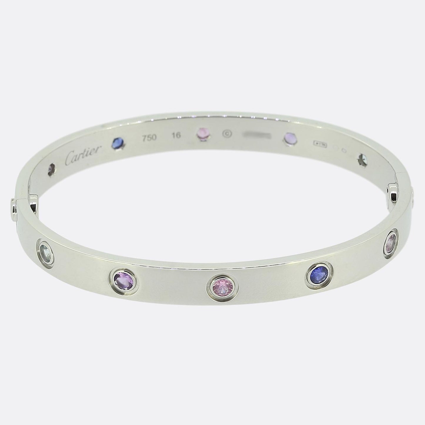 Cartier Coloured Stones LOVE Bangle Size 16