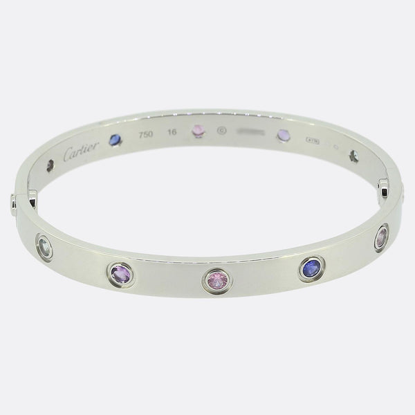 Cartier Coloured Stones LOVE Bangle Size 16