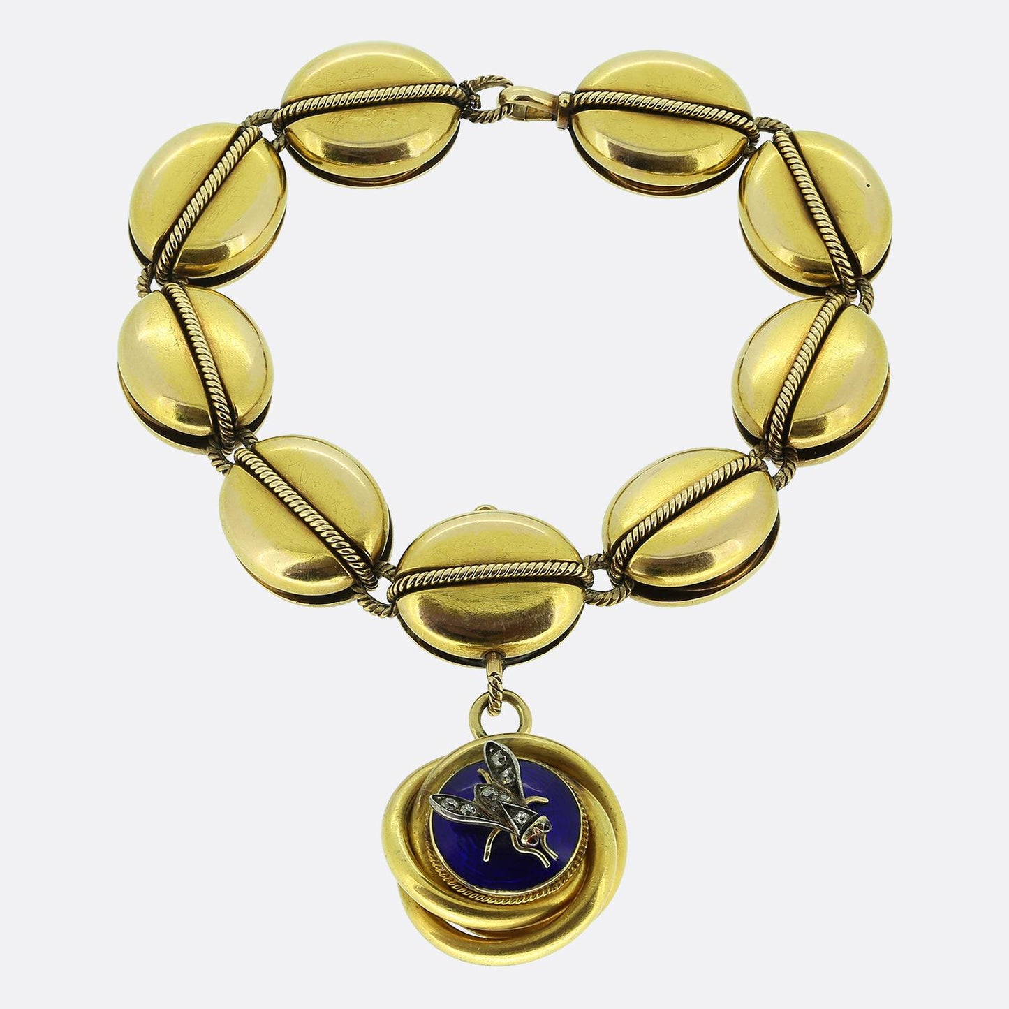 Victorian Diamond Fly Locket Bracelet
