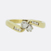 Vintage Two-Stone Diamond Crossover Ring