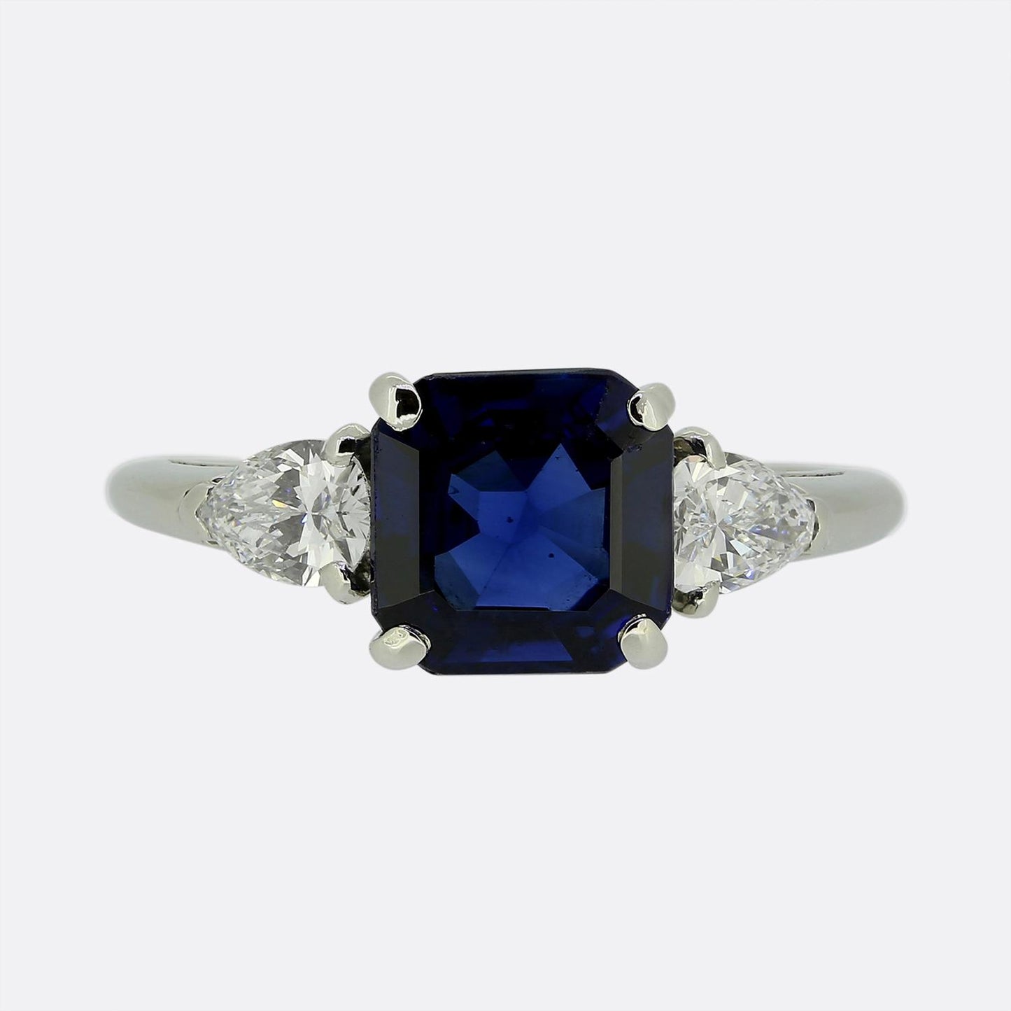 Cartier Sapphire and Diamond Three-Stone Ring