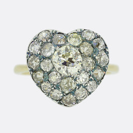 Vintage 1.60 Carat Old Diamond Heart Ring