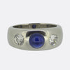 Sapphire and Diamond Three-Stone Ring