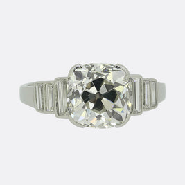 Vintage 3.58 Carat Old Mine Cut Diamond Ring