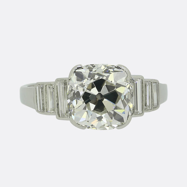 Vintage 3.58 Carat Old Mine Cut Diamond Ring